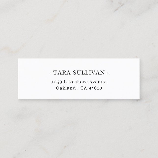Exotic Elegance . Minimal Typographic 07 . Mini Business Card (Front)