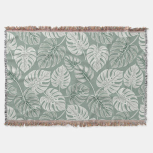 Exotic Elegant Monsteras Throw Blanket