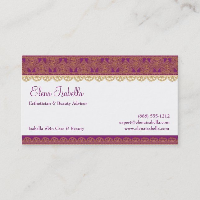 Exotic, Elegant, Royal Business Card (Front)