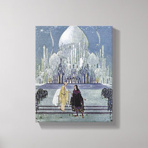 Exotic Fairy Tale Prince and Princess Magic Castle Canvas Print