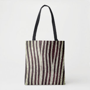 Exotic Faux Fur Zebra Stripes Animal Print Tote Bag