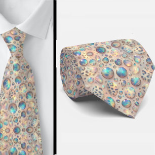 Exotic Faux Silk Luxury Trendy Opal Gentleman's Tie