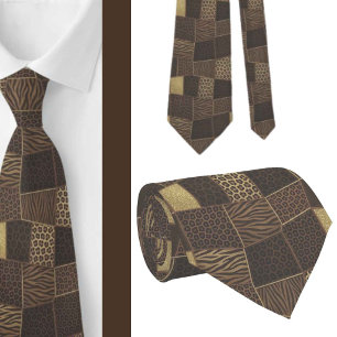 Exotic Faux Silk Luxury Wild Animal Gentleman's Tie