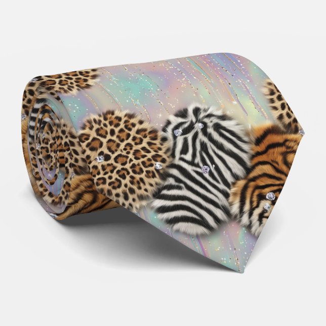 Exotic Faux Silk | Luxury Wild Animal Gentleman's Tie (Rolled)