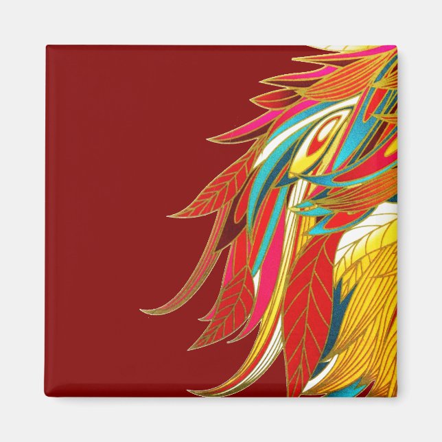 Exotic Feathers Red Magnet (Front)