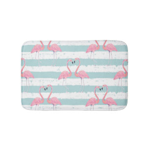 Exotic Flamingo Striped Background Pattern Bath Mat