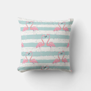 Exotic Flamingo Striped Background Pattern Cushion