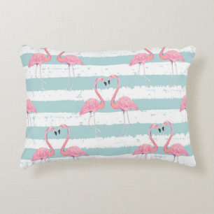 Exotic Flamingo Striped Background Pattern Decorative Cushion