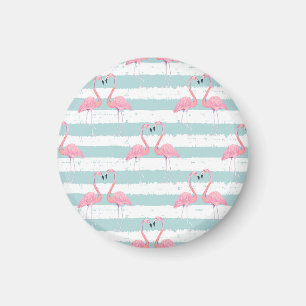 Exotic Flamingo Striped Background Pattern Magnet
