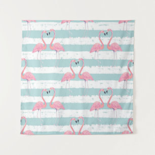 Exotic Flamingo Striped Background Pattern Tapestry
