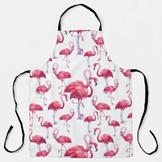 Exotic Flamingo Watercolor Bird Apron