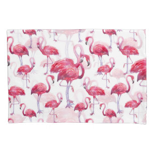 Exotic Flamingo Watercolor Bird Pillowcase