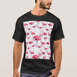Exotic Flamingo Watercolor Bird T-Shirt