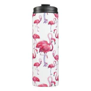 Exotic Flamingo Watercolor Bird Thermal Tumbler