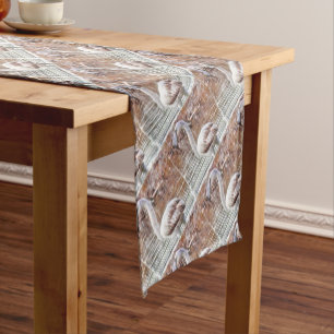 Exotic Flamingo Watercolor Short Table Runner