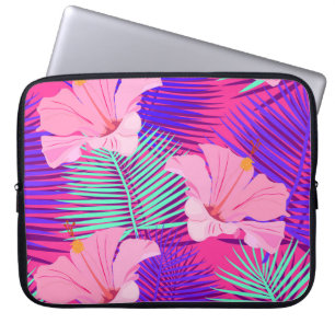 Exotic Flamingos: Tropical Pink Vintage. Laptop Sleeve