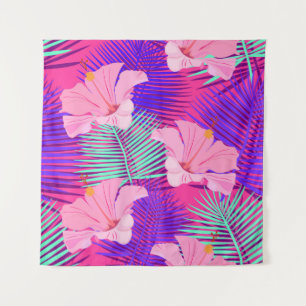 Exotic Flamingos: Tropical Pink Vintage. Tapestry