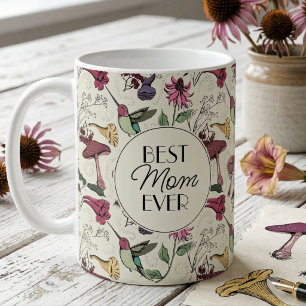 Exotic Floral Best Mum Ever Hummingbird Coffee Mug