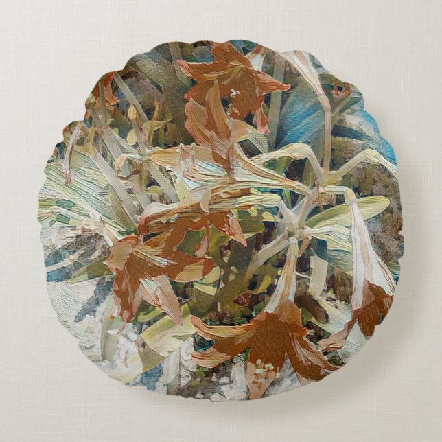 Exotic Floral Round Cushion (Front)