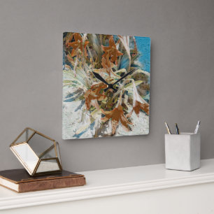 Exotic Floral Square Wall Clock
