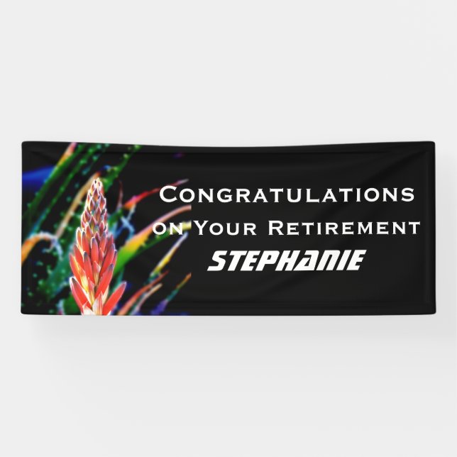 Exotic Flower Aloe, Name, JUMBO Retirement  Banner (Horizontal)