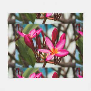 Exotic flower background plumeria blooms fleece blanket