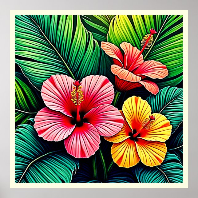 Exotic Flower Garden Dreams Poster (Front)