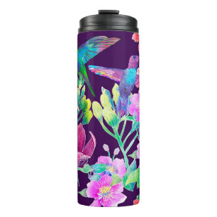 Exotic flowers and birds thermal tumbler