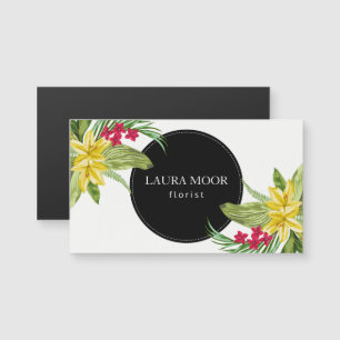 Exotic Flowers And Black Circle