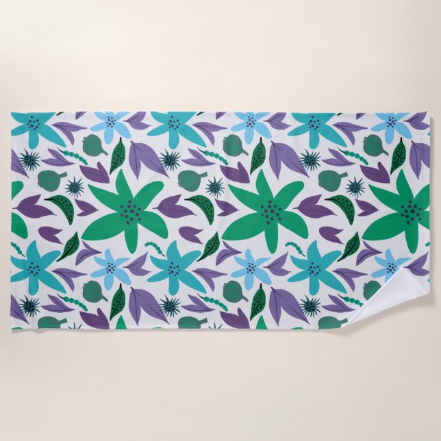 Exotic flowers  beach towel (Front)