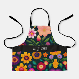 Exotic Flowers Colourful Pattern Apron