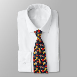 Exotic Flowers Floral Pattern Tie