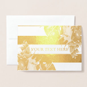 Exotic Flowers Personalised striped Foil Card