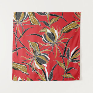 Exotic Flowers: Polka Dot Vintage Tapestry