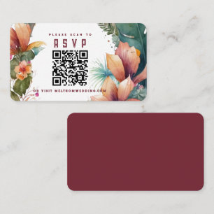 Exotic Flowers Scan to RSVP Wedding Enclosure Card