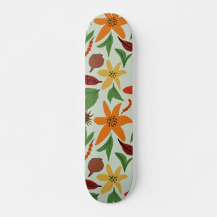 Exotic flowers skateboard