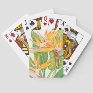 Exotic Flowers Watercolor Playing Cards