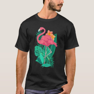 Exotic Flowers Zoo Animal  Tropical Bird Flamingo T-Shirt