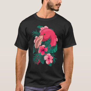 Exotic Flowers Zoo Bird Tropical Animal Pink Flam T-Shirt