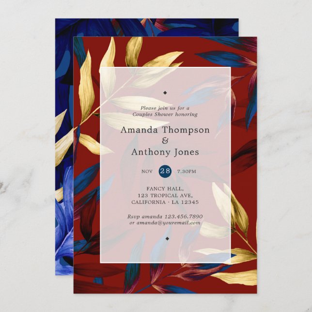 Exotic Forest Couples Shower Invitation (Front/Back)