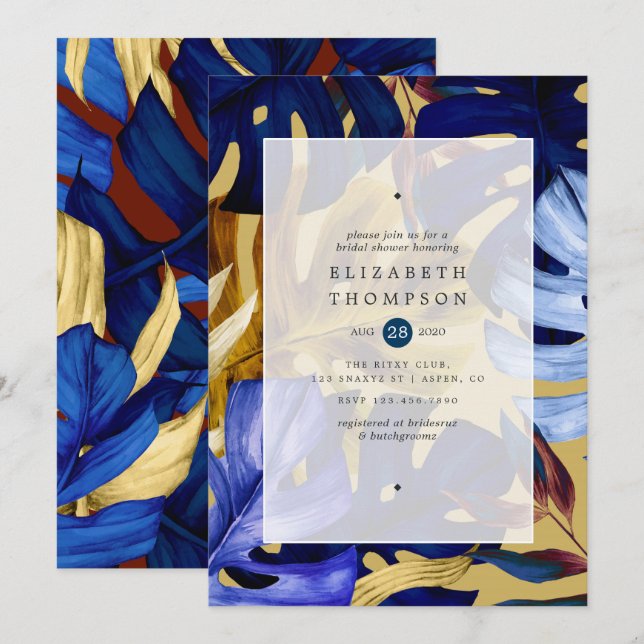 Exotic Forest Wedding Bridal Shower Invitation (Front/Back)