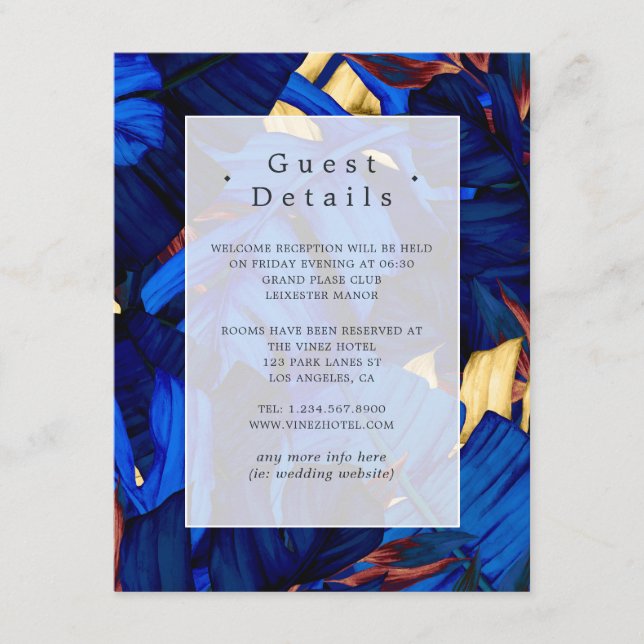 Exotic Forest Wedding Guest Details Enclosure Card (Front)