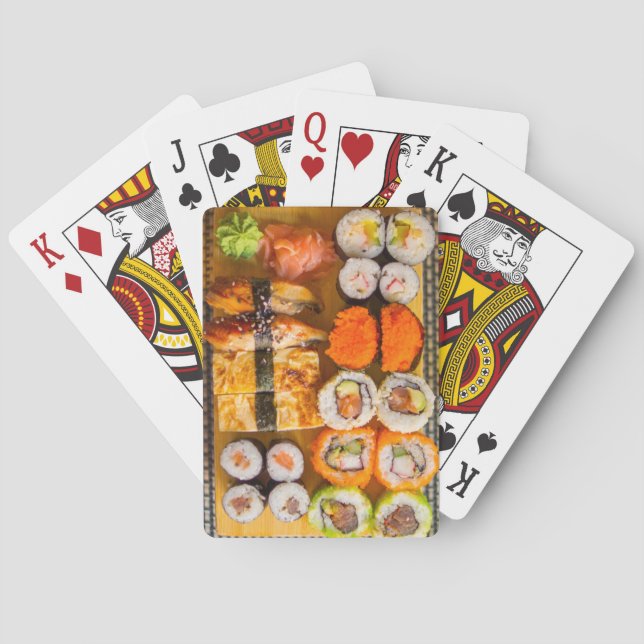 Exotic Fresh Sushi Plate Playing Cards (Back)