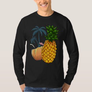 Exotic Fruit Coconut Palm Trees Tropical Summer Pi T-Shirt