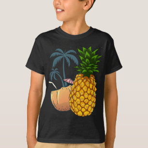 Exotic Fruit Coconut Palm Trees Tropical Summer Pi T-Shirt