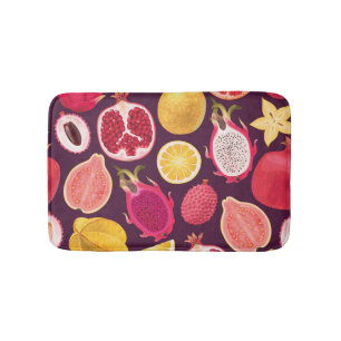 Exotic fruit: colourful seamless pattern bath mat