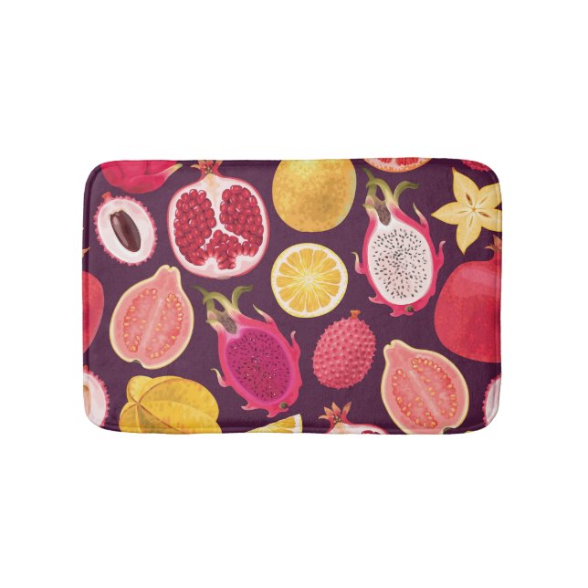 Exotic fruit: colourful seamless pattern bath mat (Front)
