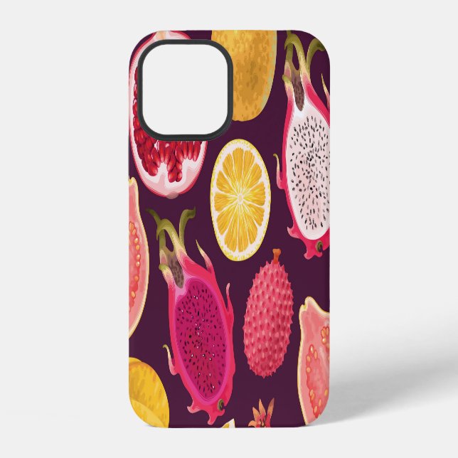 Exotic fruit: colourful seamless pattern iPhone case (Back)