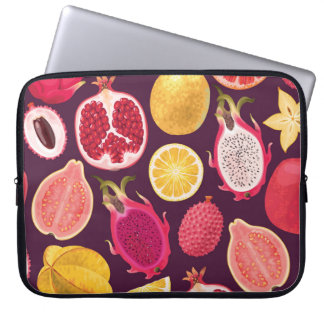 Exotic fruit: colourful seamless pattern laptop sleeve