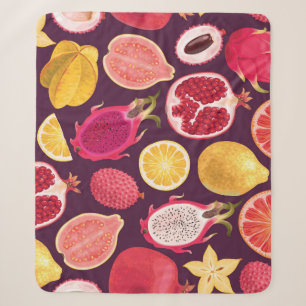 Exotic fruit: colourful seamless pattern sherpa blanket
